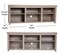 Farmhouse TV Stand for up to 80" TVs - 65" Engineered Wood Framed Media Console in Grey Wash Oak Finish with Open Storage